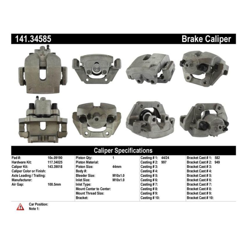 CENTRIC PARTS 141.34585 Centric Semi-Loaded Brake Caliper