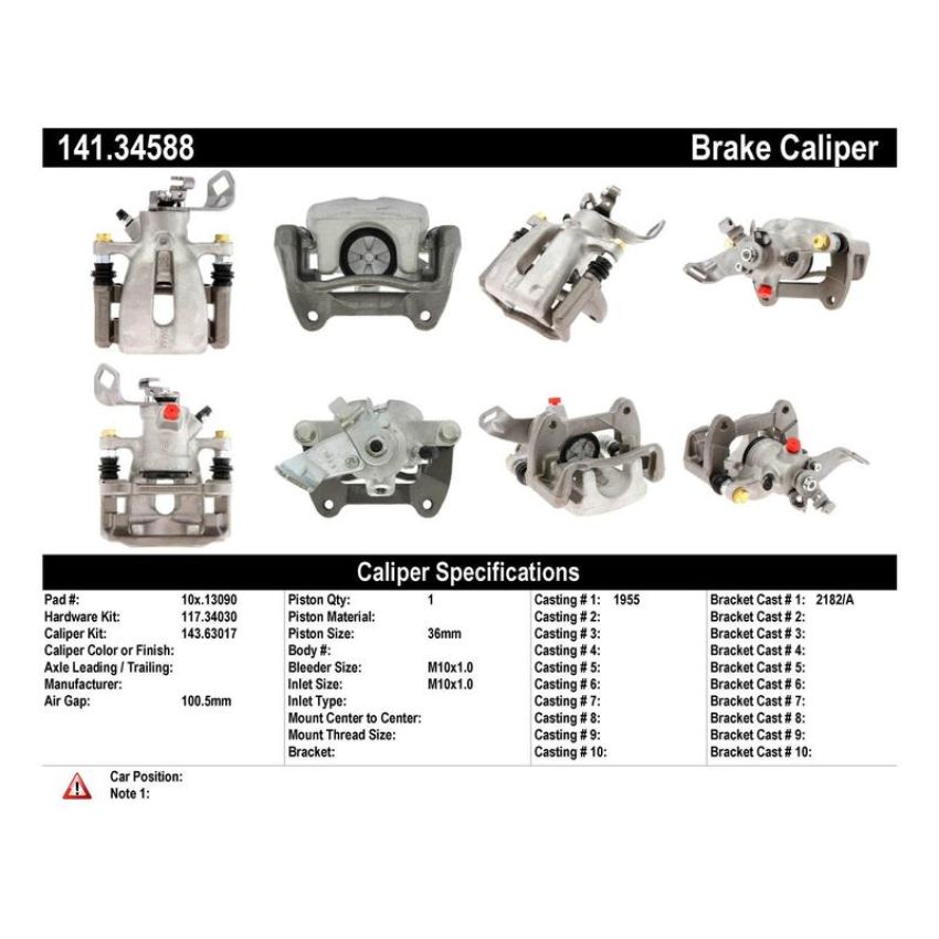 CENTRIC PARTS 141.34588 Centric Semi-Loaded Brake Caliper