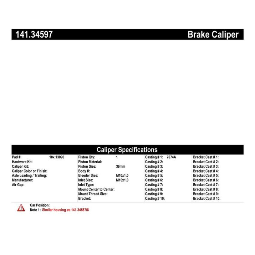 CENTRIC PARTS 141.34597 Centric Semi-Loaded Brake Caliper