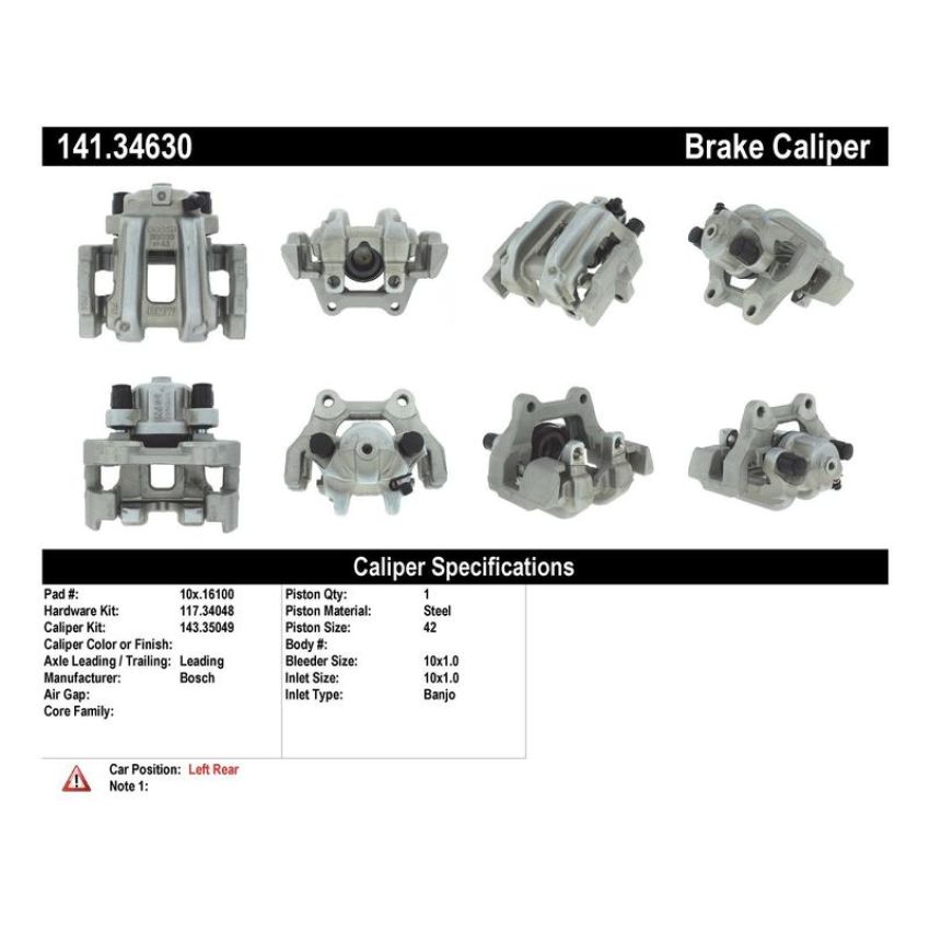 CENTRIC PARTS 141.34630 Centric Semi-Loaded Brake Caliper