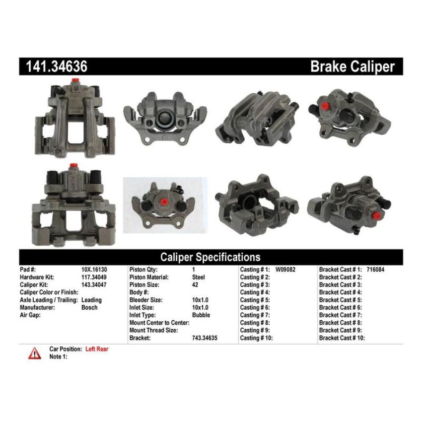 CENTRIC PARTS 141.34636 Centric Semi-Loaded Brake Caliper