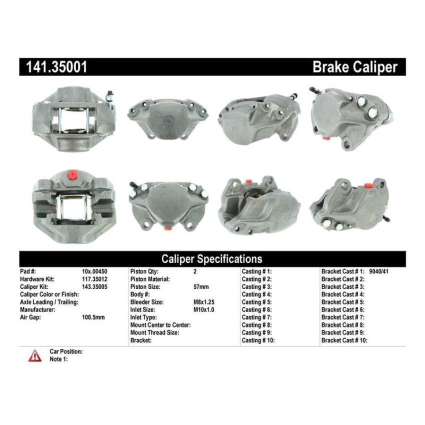 CENTRIC PARTS 141.35001 Centric Semi-Loaded Brake Caliper