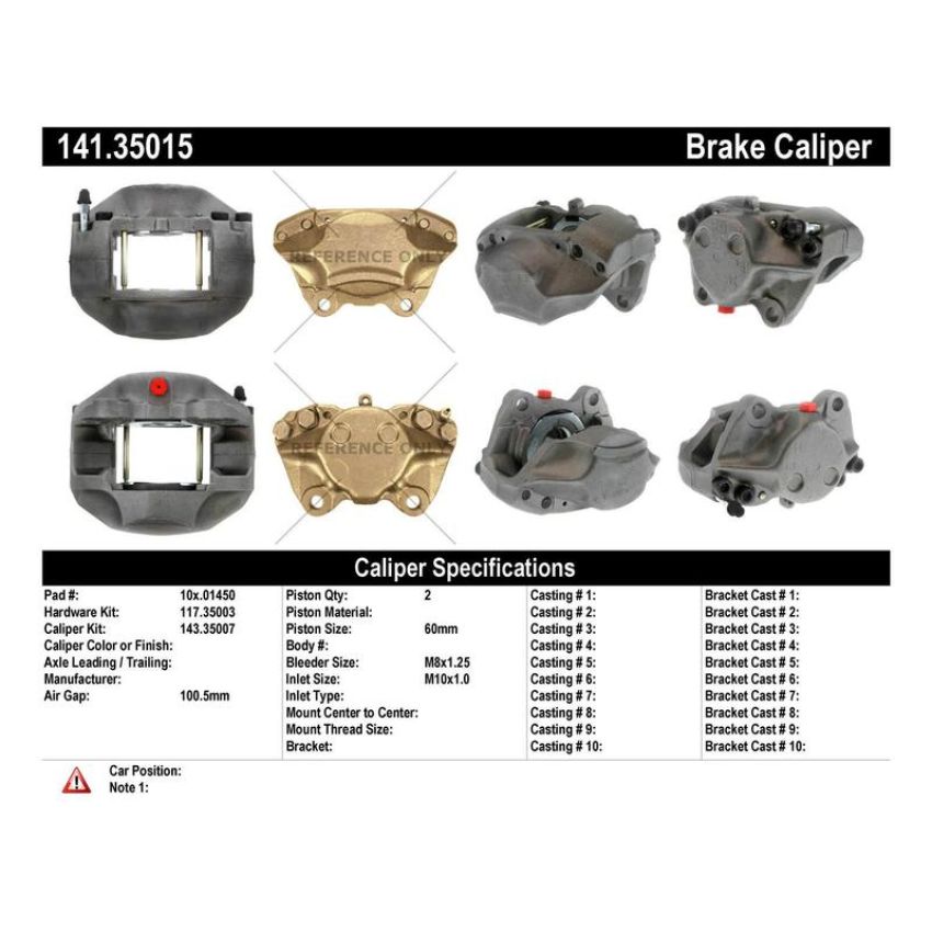 CENTRIC PARTS 141.35015 Centric Semi-Loaded Brake Caliper