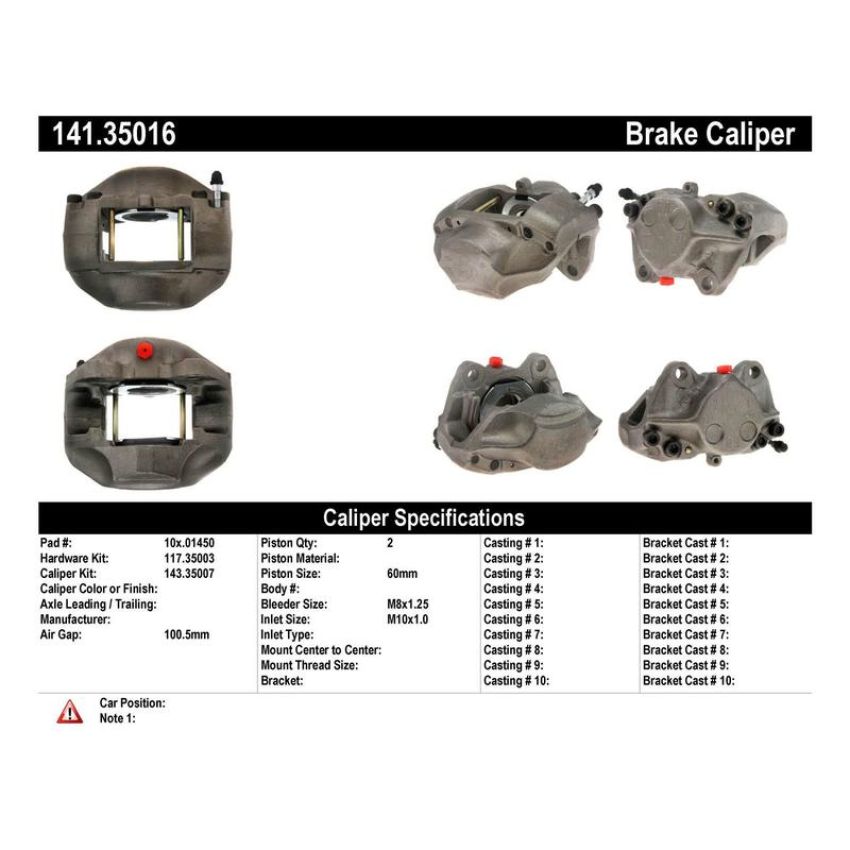 CENTRIC PARTS 141.35016 Centric Semi-Loaded Brake Caliper