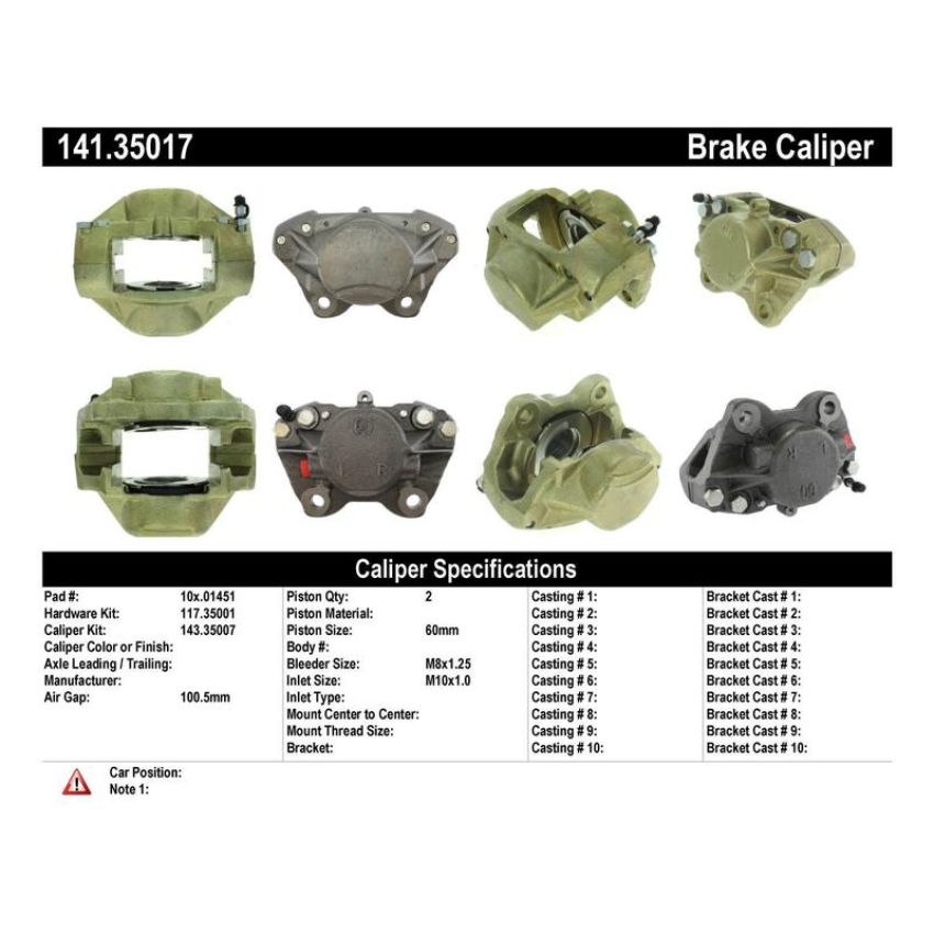 CENTRIC PARTS 141.35017 Centric Semi-Loaded Brake Caliper