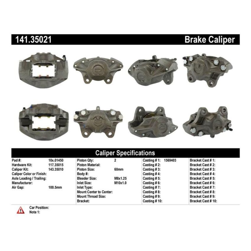 CENTRIC PARTS 141.35021 Centric Semi-Loaded Brake Caliper