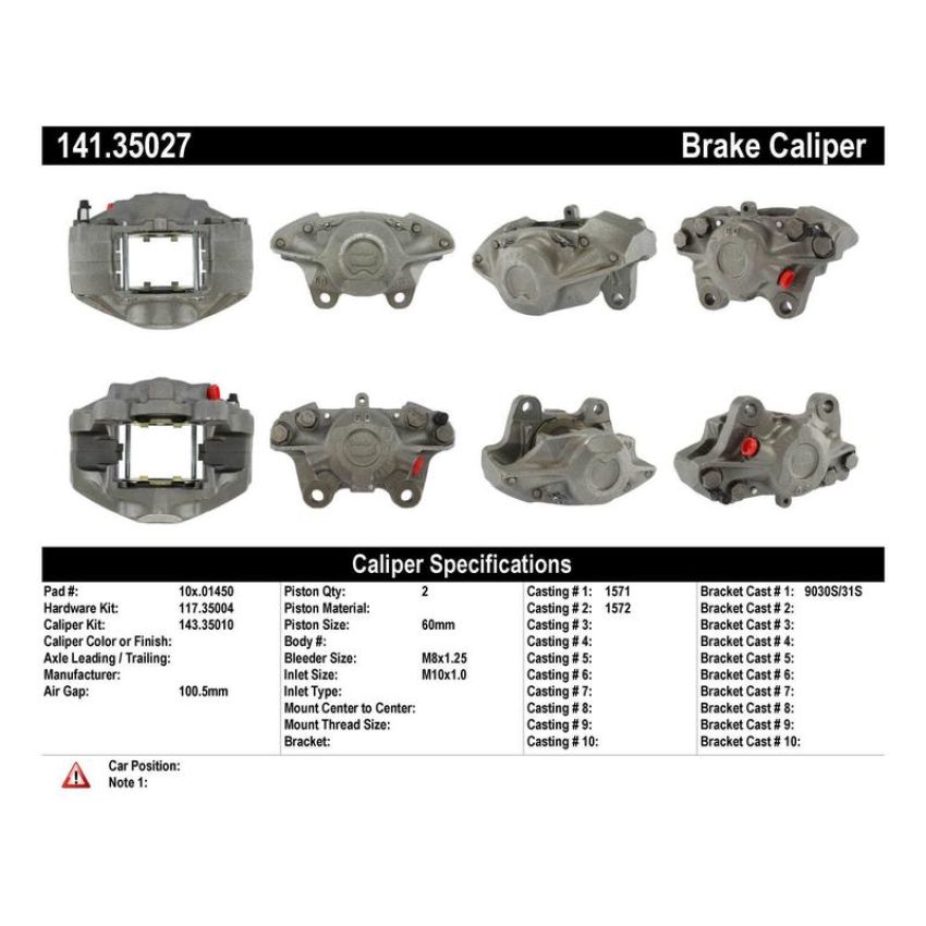 CENTRIC PARTS 141.35027 Centric Semi-Loaded Brake Caliper