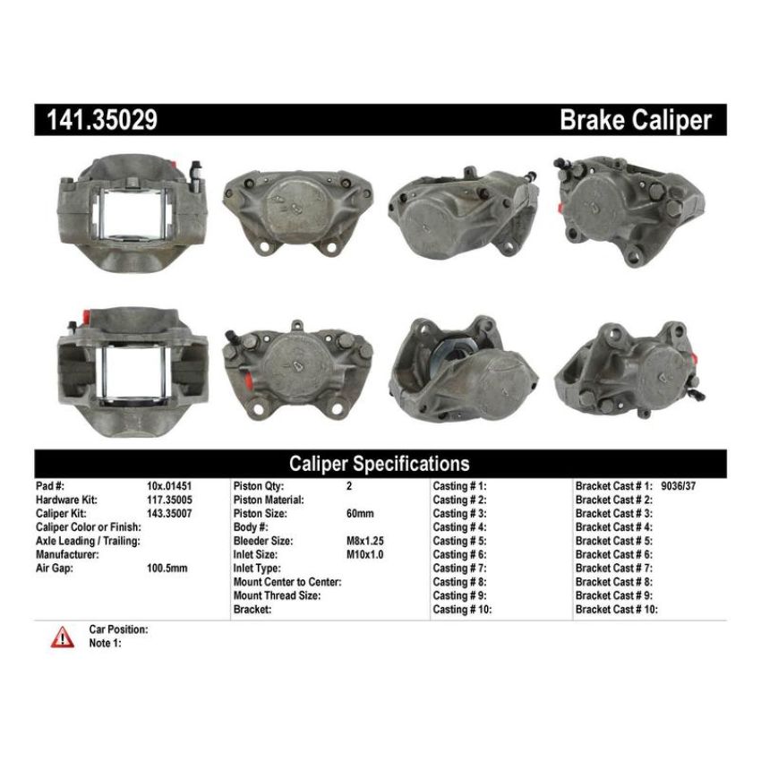 CENTRIC PARTS 141.35029 Centric Semi-Loaded Brake Caliper
