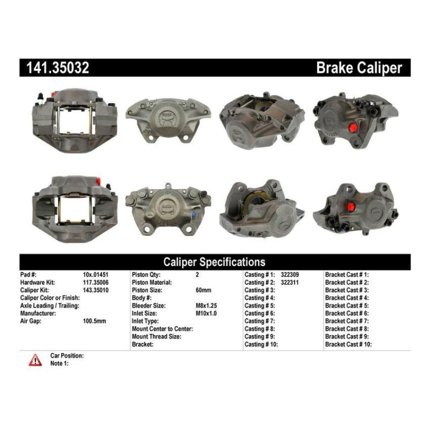 CENTRIC PARTS 141.35032 Centric Semi-Loaded Brake Caliper