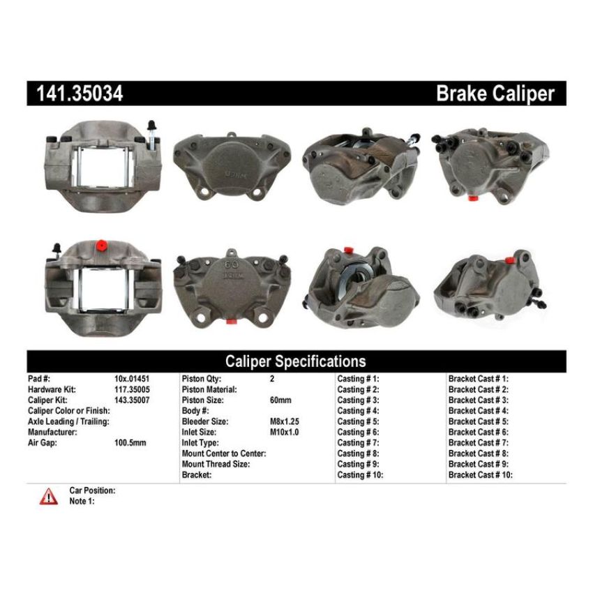 CENTRIC PARTS 141.35034 Centric Semi-Loaded Brake Caliper