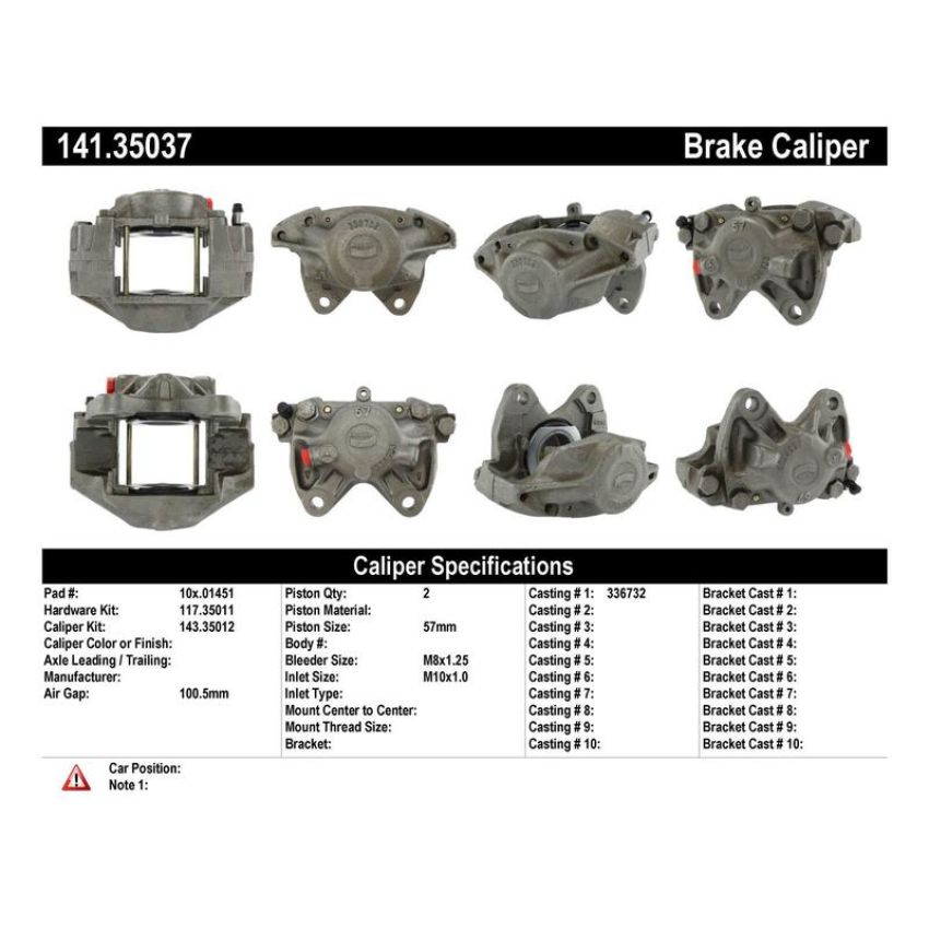 CENTRIC PARTS 141.35037 Centric Semi-Loaded Brake Caliper