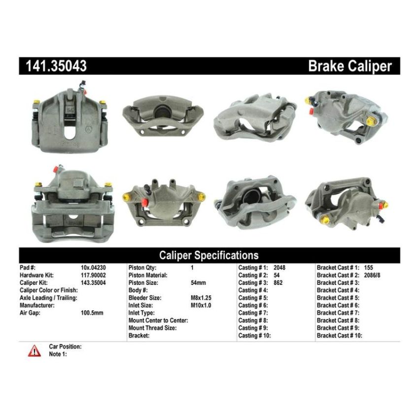 CENTRIC PARTS 141.35043 Centric Semi-Loaded Brake Caliper