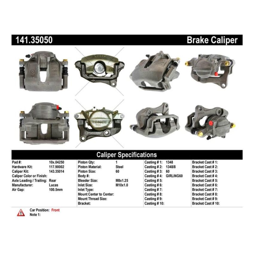 CENTRIC PARTS 141.35050 Centric Semi-Loaded Brake Caliper
