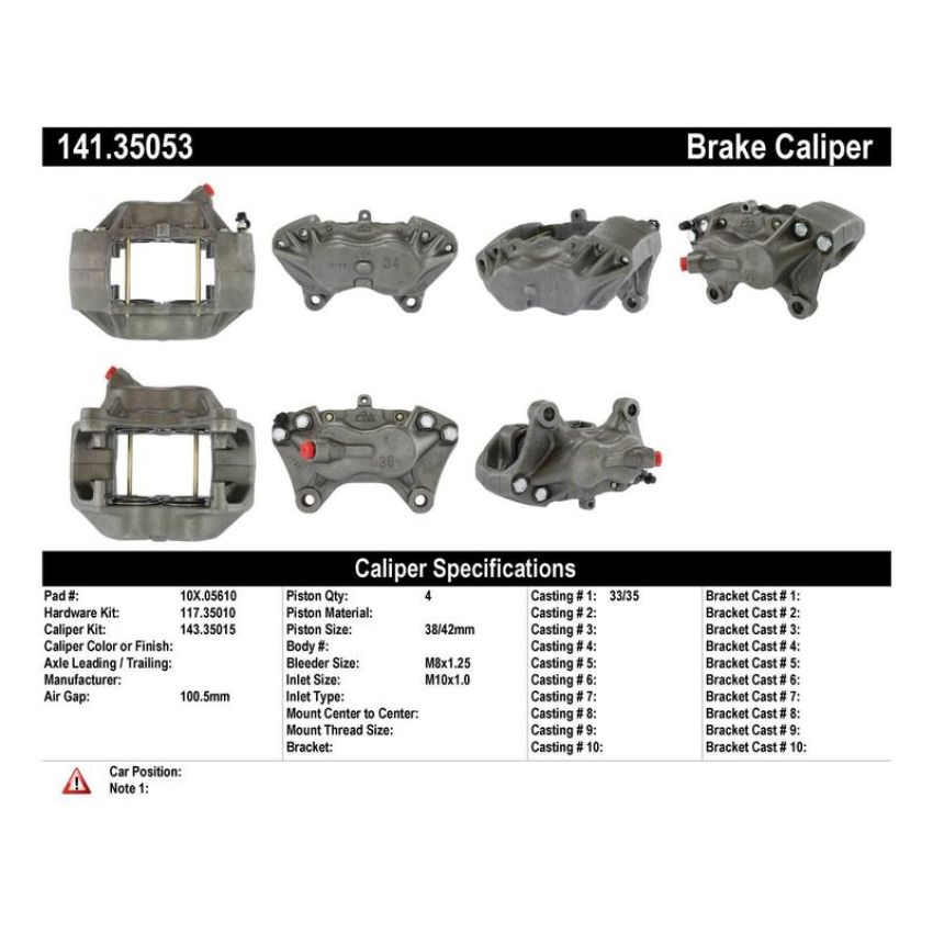CENTRIC PARTS 141.35053 Centric Semi-Loaded Brake Caliper