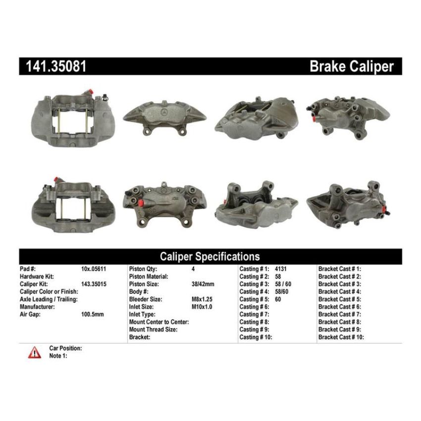 CENTRIC PARTS 141.35081 Centric Semi-Loaded Brake Caliper