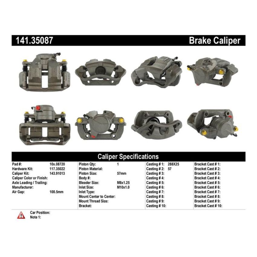 CENTRIC PARTS 141.35087 Centric Semi-Loaded Brake Caliper
