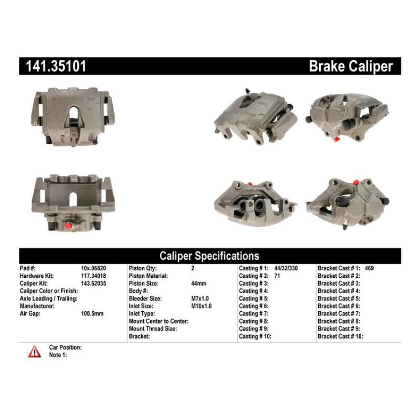 CENTRIC PARTS 141.35101 Centric Semi-Loaded Brake Caliper