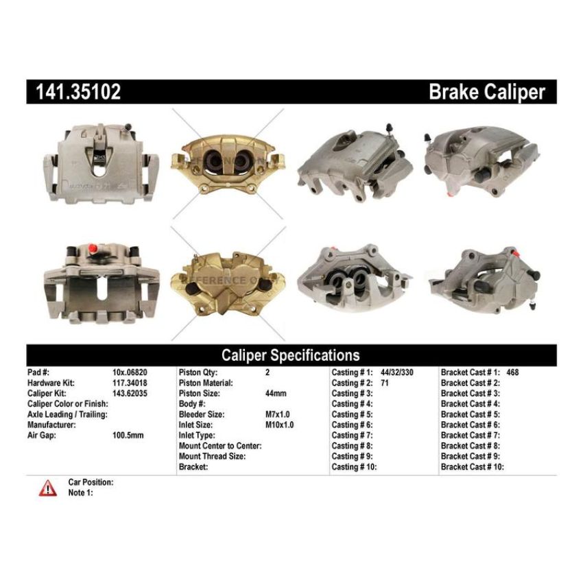 CENTRIC PARTS 141.35102 Centric Semi-Loaded Brake Caliper