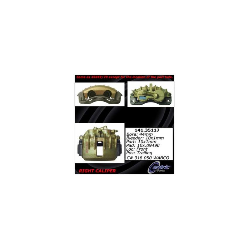 CENTRIC PARTS 141.35117 Centric Semi-Loaded Brake Caliper