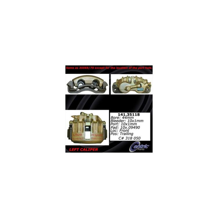 CENTRIC PARTS 141.35118 Centric Semi-Loaded Brake Caliper