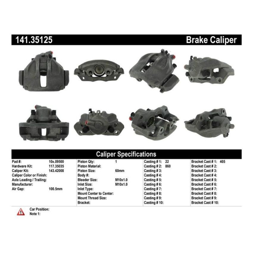 CENTRIC PARTS 141.35125 Centric Semi-Loaded Brake Caliper