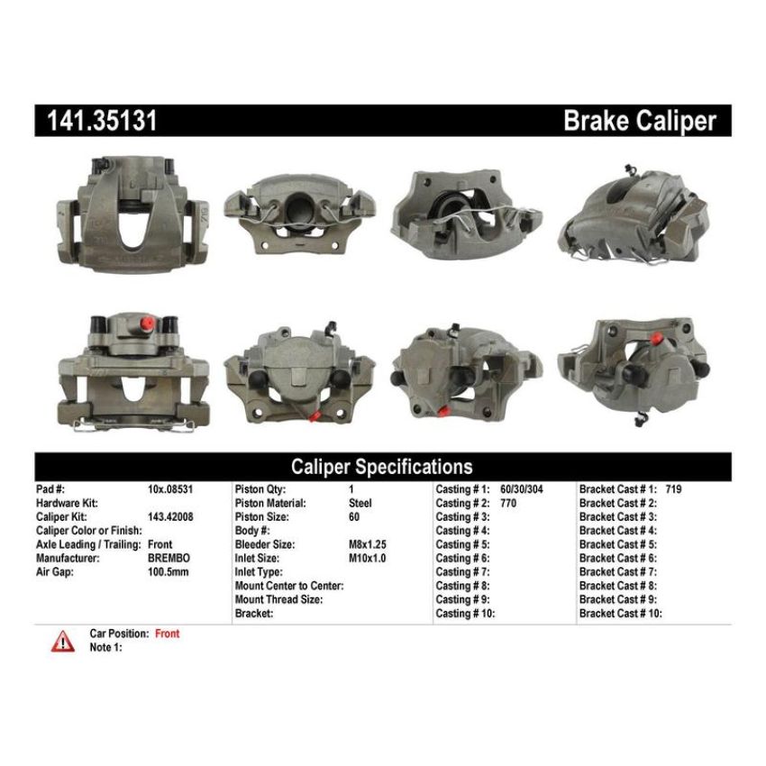 CENTRIC PARTS 141.35131 Centric Semi-Loaded Brake Caliper