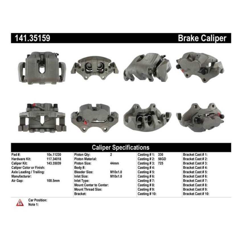 CENTRIC PARTS 141.35159 Centric Semi-Loaded Brake Caliper