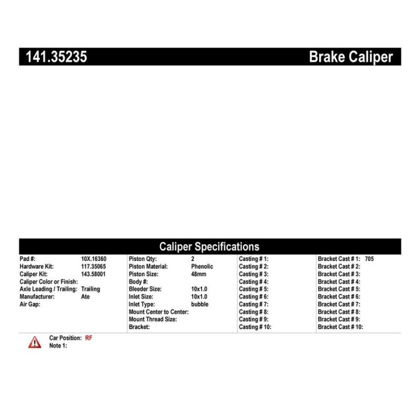 CENTRIC PARTS 141.35235 Centric Semi-Loaded Brake Caliper with New Phenolic Pistons