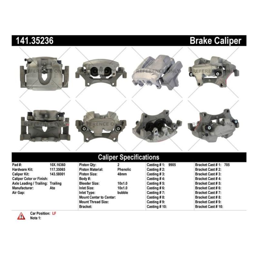 CENTRIC PARTS 141.35236 Centric Semi-Loaded Brake Caliper with New Phenolic Pistons