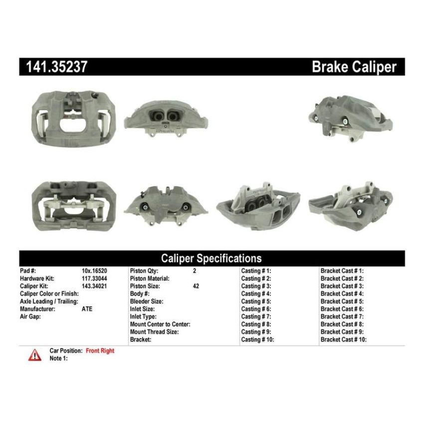 CENTRIC PARTS 141.35237 Centric Semi-Loaded Brake Caliper