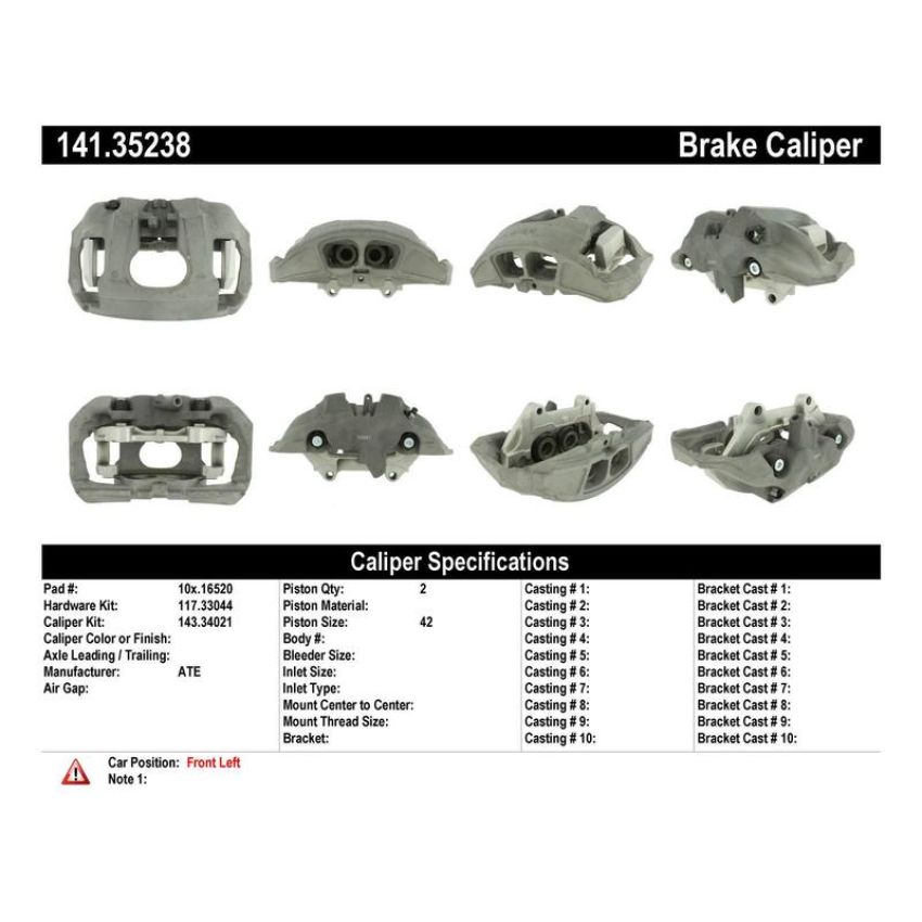 CENTRIC PARTS 141.35238 Centric Semi-Loaded Brake Caliper