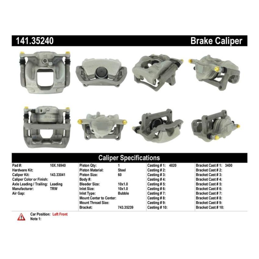 CENTRIC PARTS 141.35240 Centric Semi-Loaded Brake Caliper