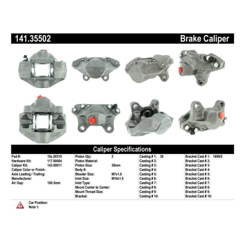 CENTRIC PARTS 141.35502 Centric Semi-Loaded Brake Caliper