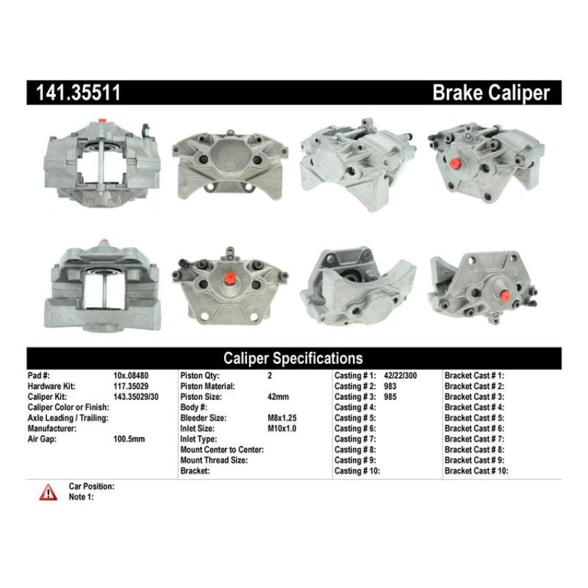 CENTRIC PARTS 141.35511 Centric Semi-Loaded Brake Caliper