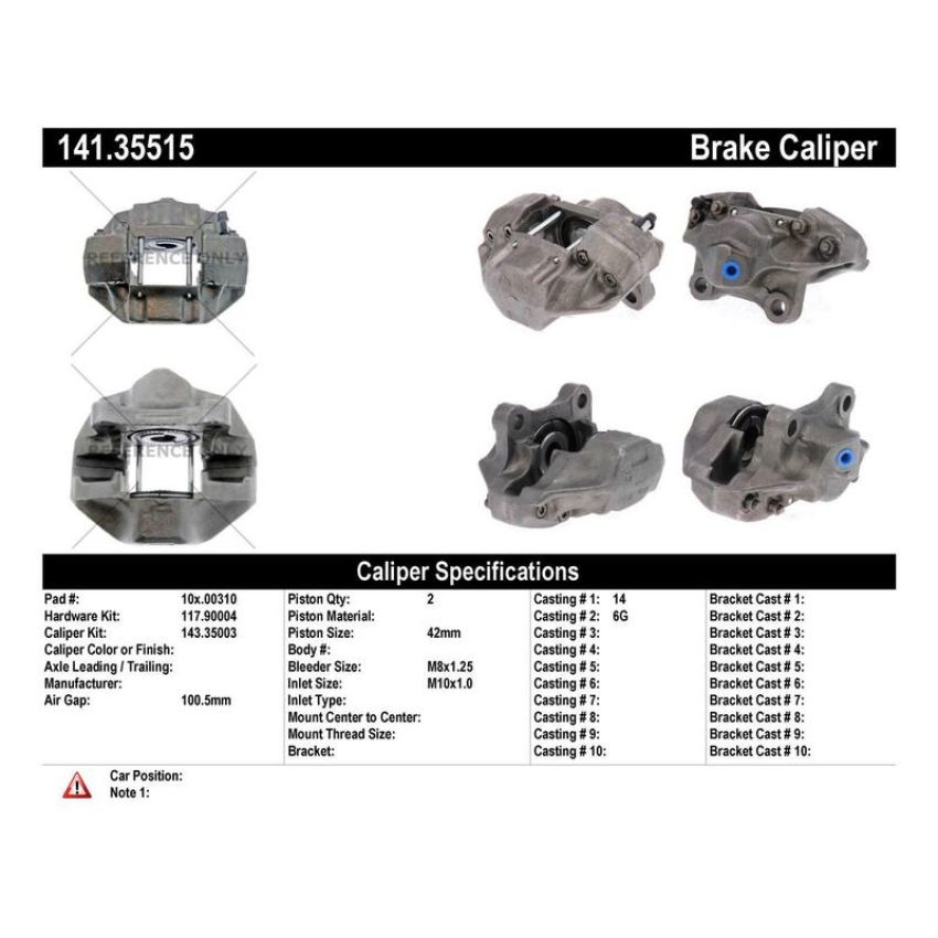 CENTRIC PARTS 141.35515 Centric Semi-Loaded Brake Caliper