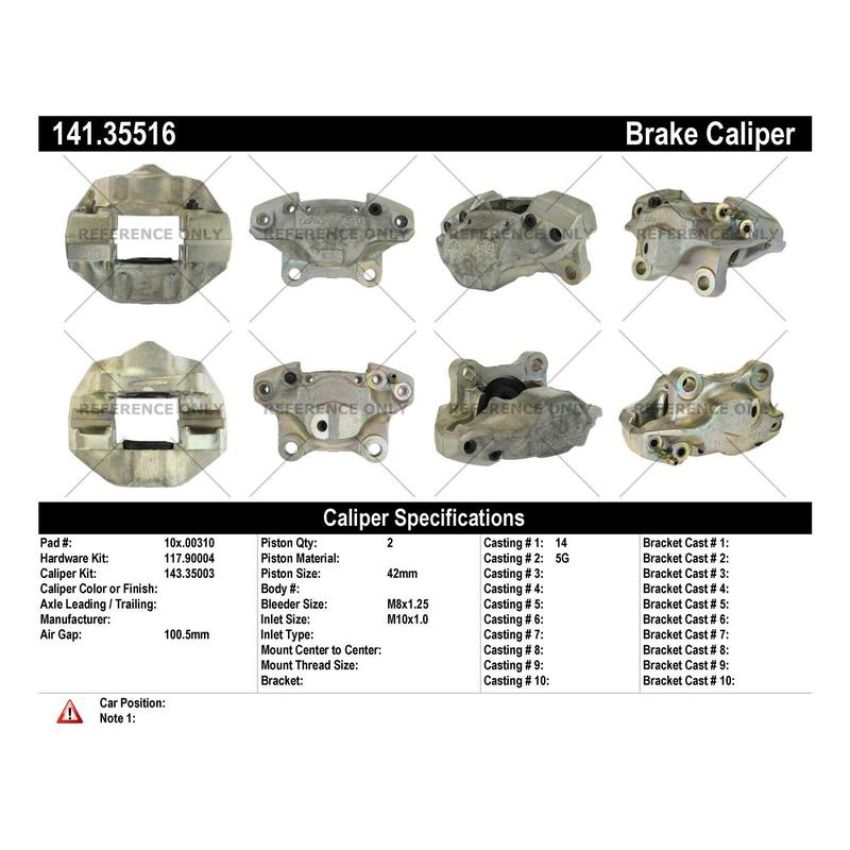 CENTRIC PARTS 141.35516 Centric Semi-Loaded Brake Caliper