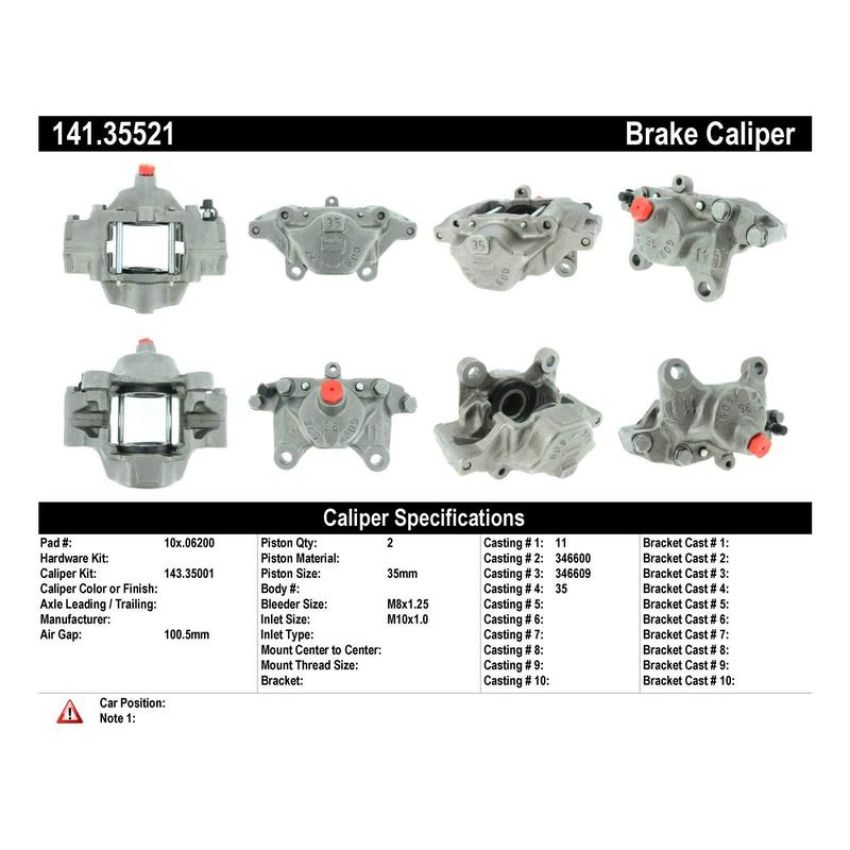 CENTRIC PARTS 141.35521 Centric Semi-Loaded Brake Caliper