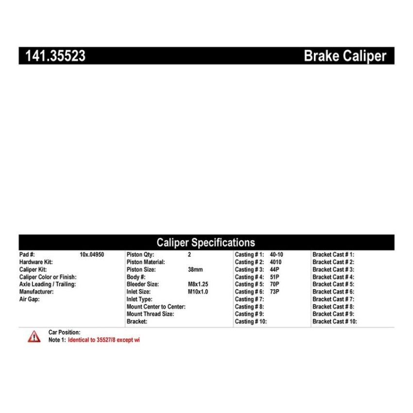CENTRIC PARTS 141.35523 Centric Semi-Loaded Brake Caliper
