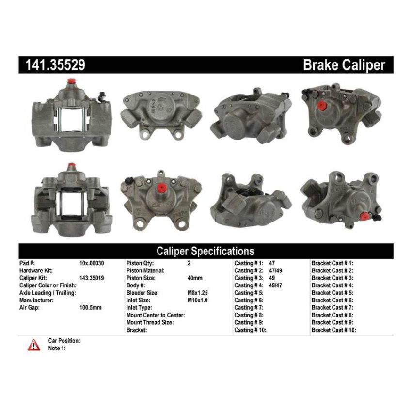CENTRIC PARTS 141.35529 Centric Semi-Loaded Brake Caliper