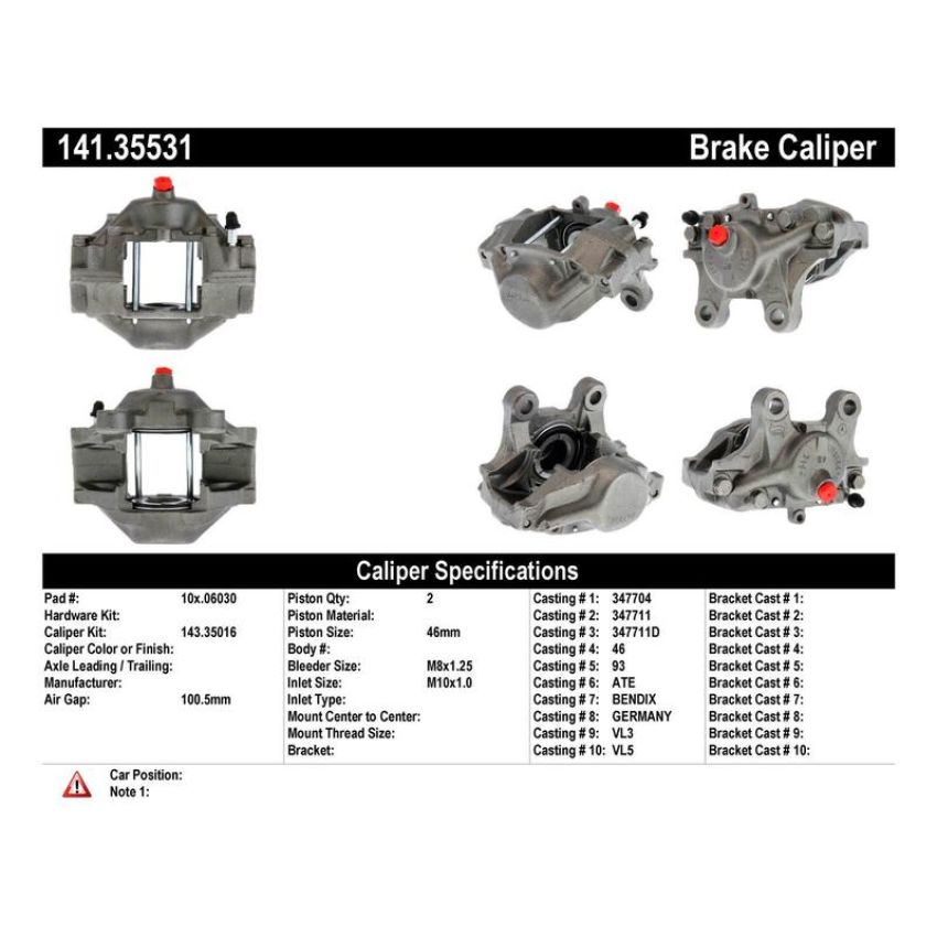 CENTRIC PARTS 141.35531 Centric Semi-Loaded Brake Caliper