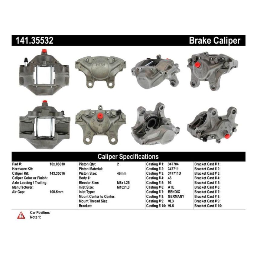 CENTRIC PARTS 141.35532 Centric Semi-Loaded Brake Caliper