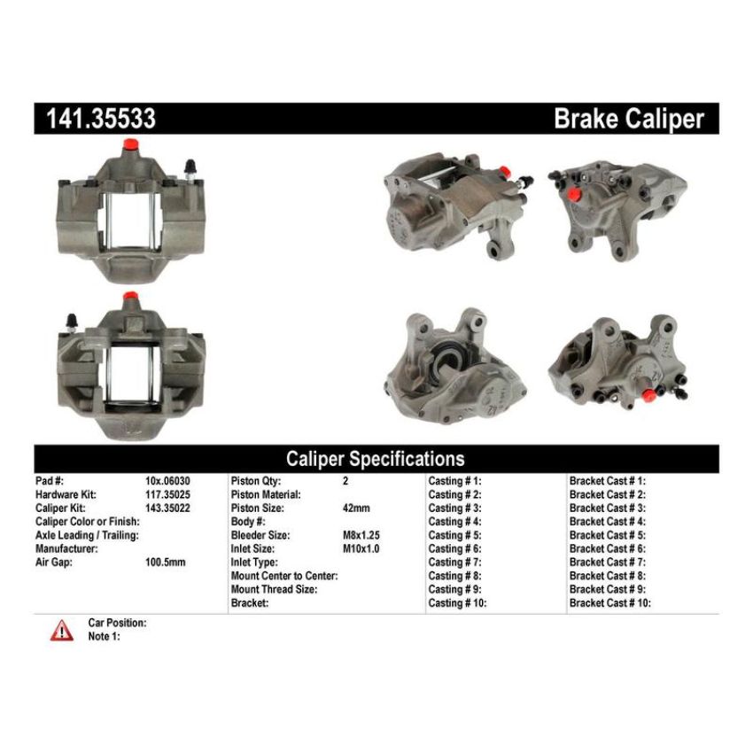 CENTRIC PARTS 141.35533 Centric Semi-Loaded Brake Caliper