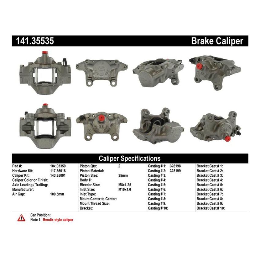 CENTRIC PARTS 141.35535 Centric Semi-Loaded Brake Caliper