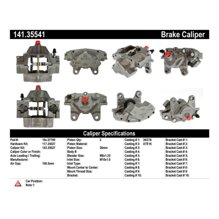 CENTRIC PARTS 141.35541 Centric Semi-Loaded Brake Caliper