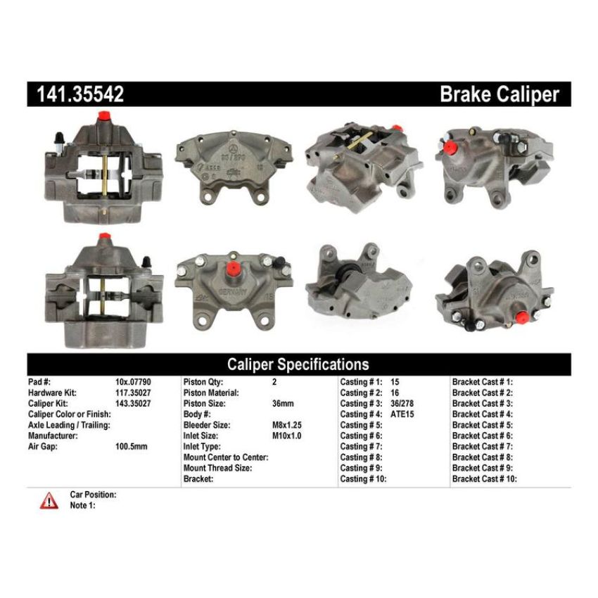 CENTRIC PARTS 141.35542 Centric Semi-Loaded Brake Caliper