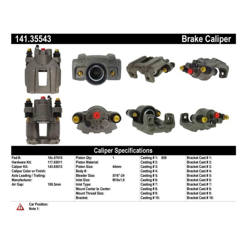 CENTRIC PARTS 141.35543 Centric Semi-Loaded Brake Caliper