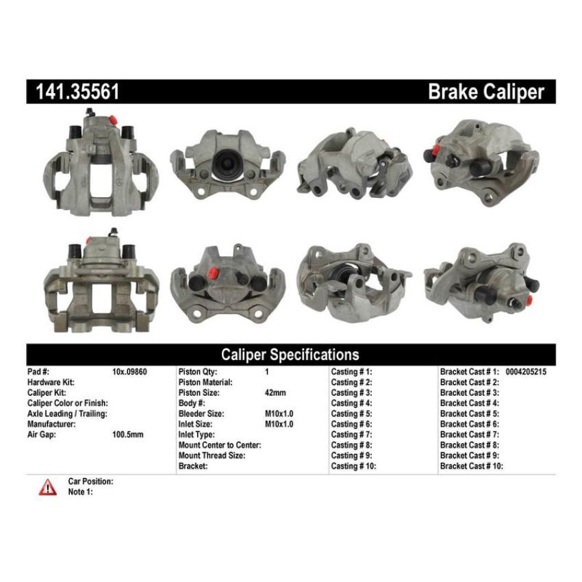 CENTRIC PARTS 141.35561 Centric Semi-Loaded Brake Caliper with New Phenolic Pistons
