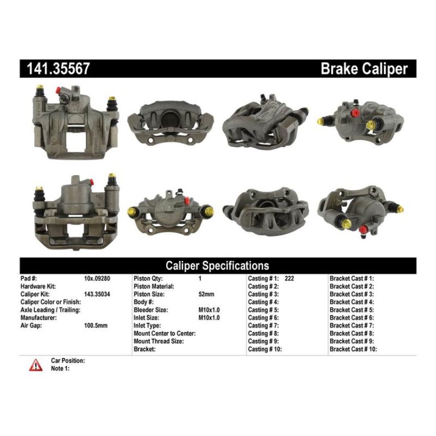 CENTRIC PARTS 141.35567 Centric Semi-Loaded Brake Caliper