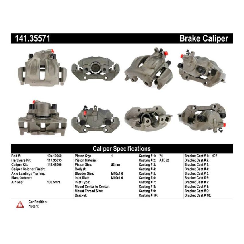 CENTRIC PARTS 141.35571 Centric Semi-Loaded Brake Caliper
