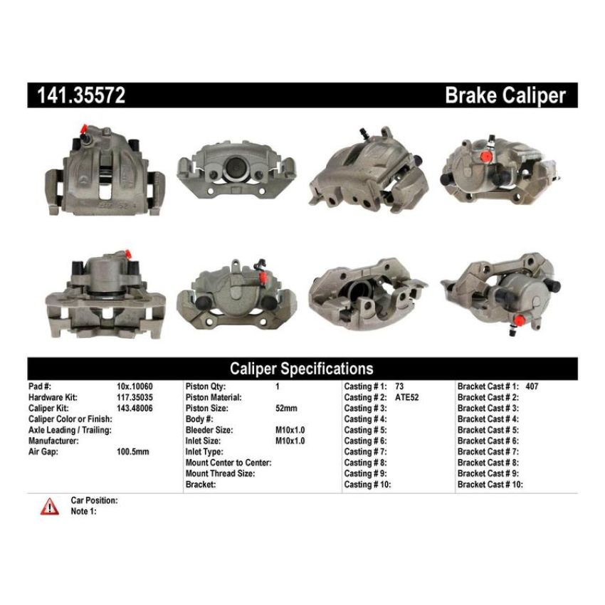CENTRIC PARTS 141.35572 Centric Semi-Loaded Brake Caliper